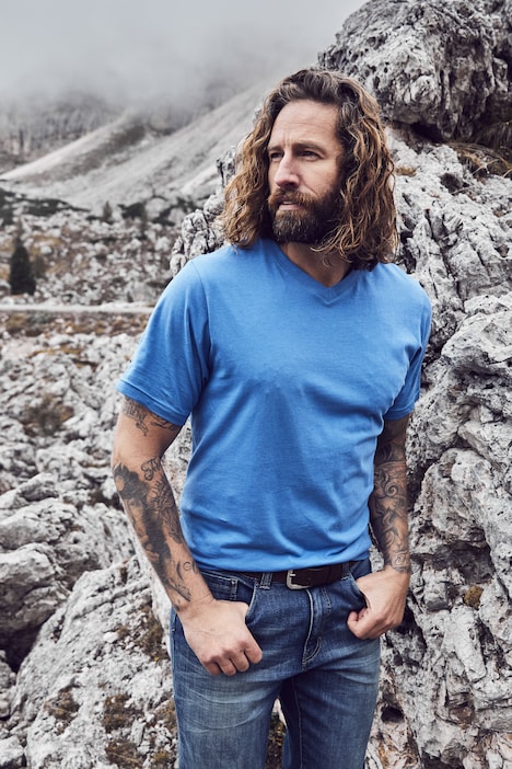 JP 1880 T-Shirt, Basic, V-Ausschnitt, bis 8XL