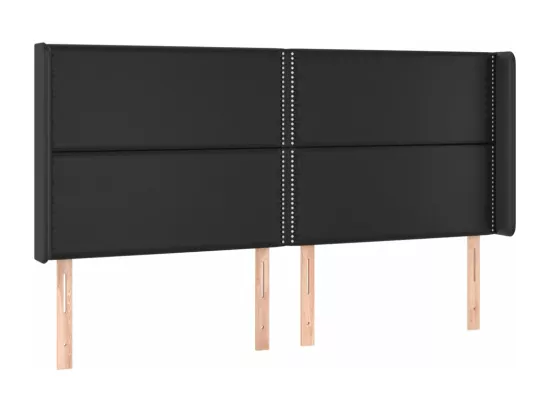 Sommier tapissier avec matelas et LED Noir 180x200cm Similicuir