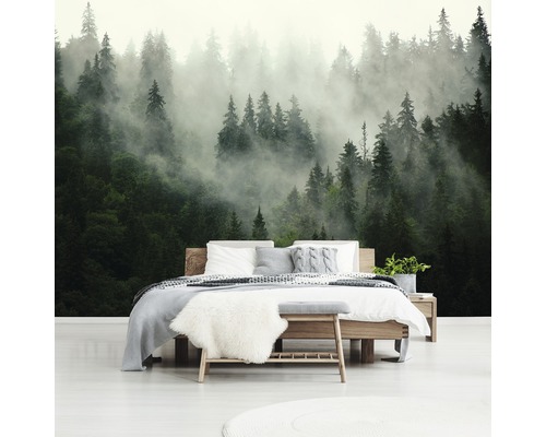 Vliesbehang 13026V4 Bomen in de mist 2-delige set 254 x 184 cm
