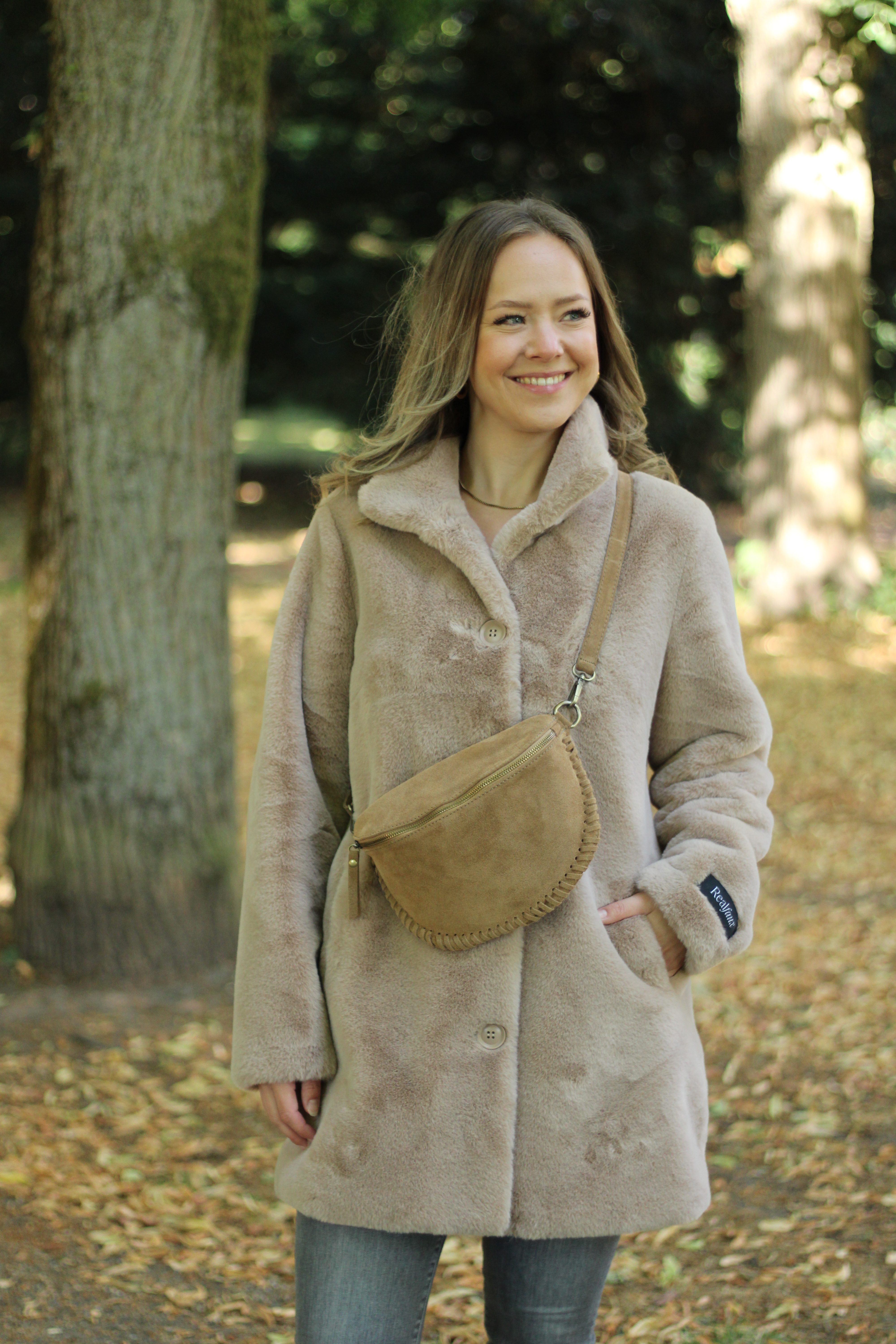 Rino & Pelle - Nonna Single Breasted Fake Fur Coat - Oat