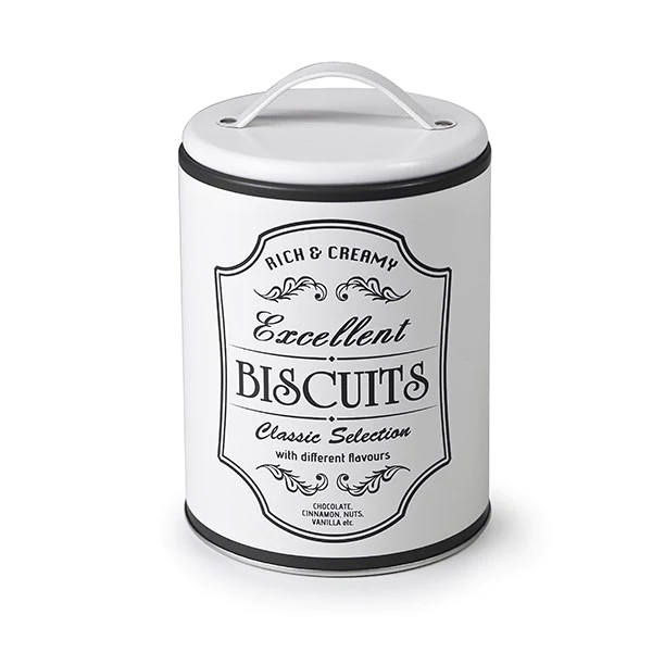 Pot de conservation biscuits blanc avec poignée Ibili