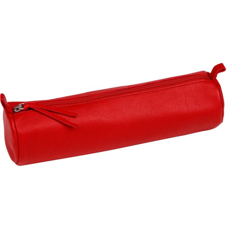 CUIR TEINTE Trousse ronde Ø5,5x22 cm - Assortis