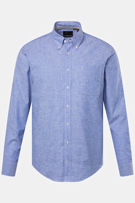 Leinenmixhemd, Langarm, Buttondown-Kragen, Modern Fit