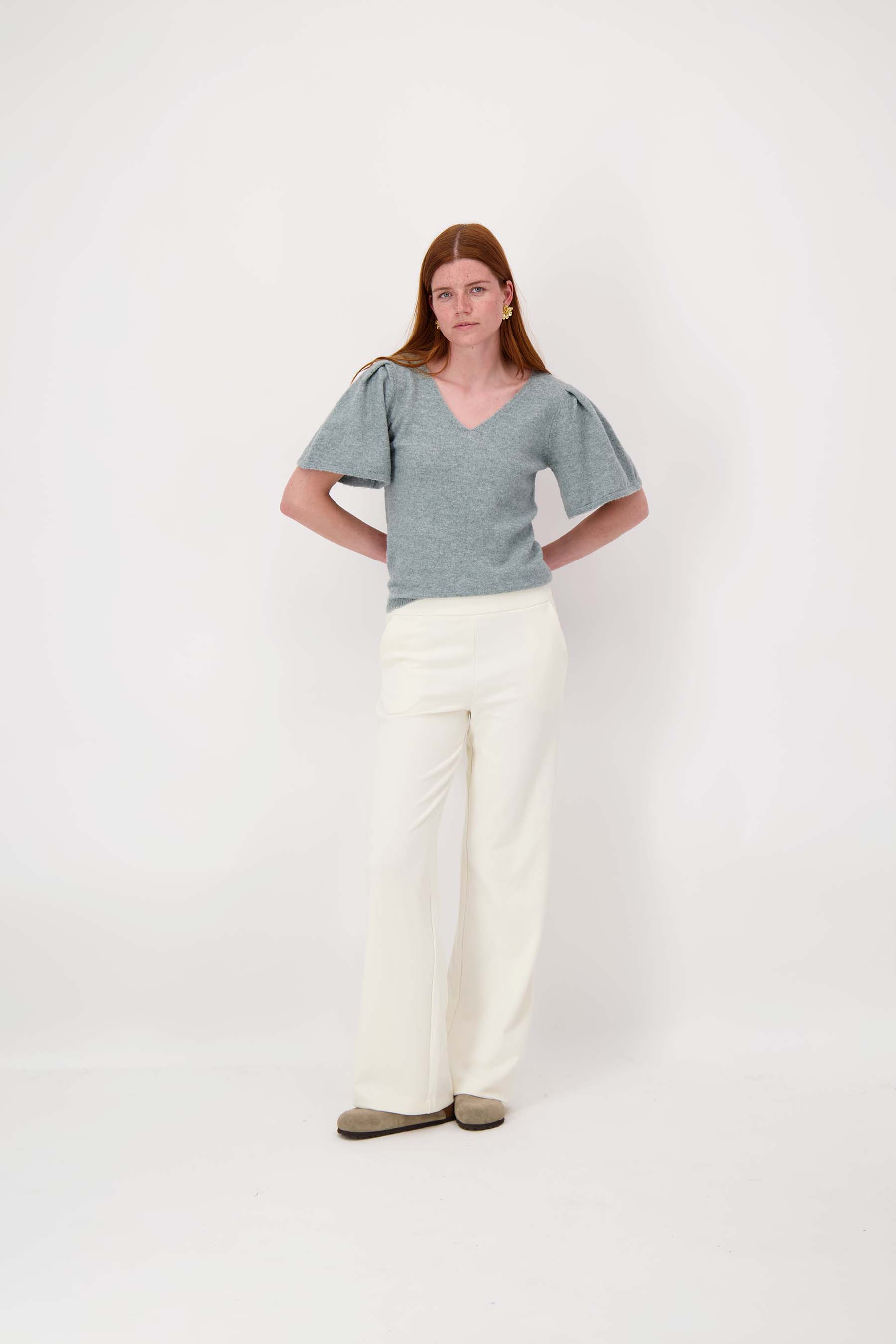 vlindermouw top in fluffy garen