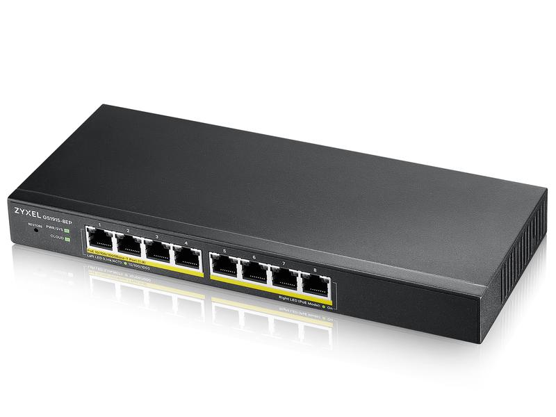 Zyxel PoE  Switch GS1915-8EP 8 Port Smart-Managed GbE-Switch mit 8 Ports mit Nebula