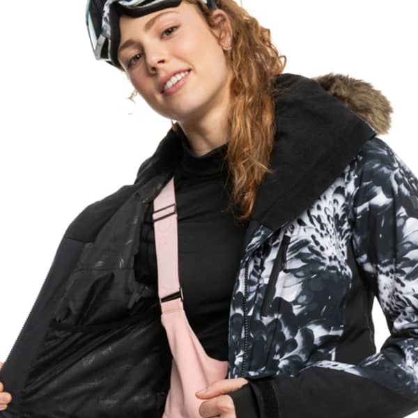 Veste de ski ROXY JET SKI PREMIUM JK TRUE BLACK FUTURE FLOWER
