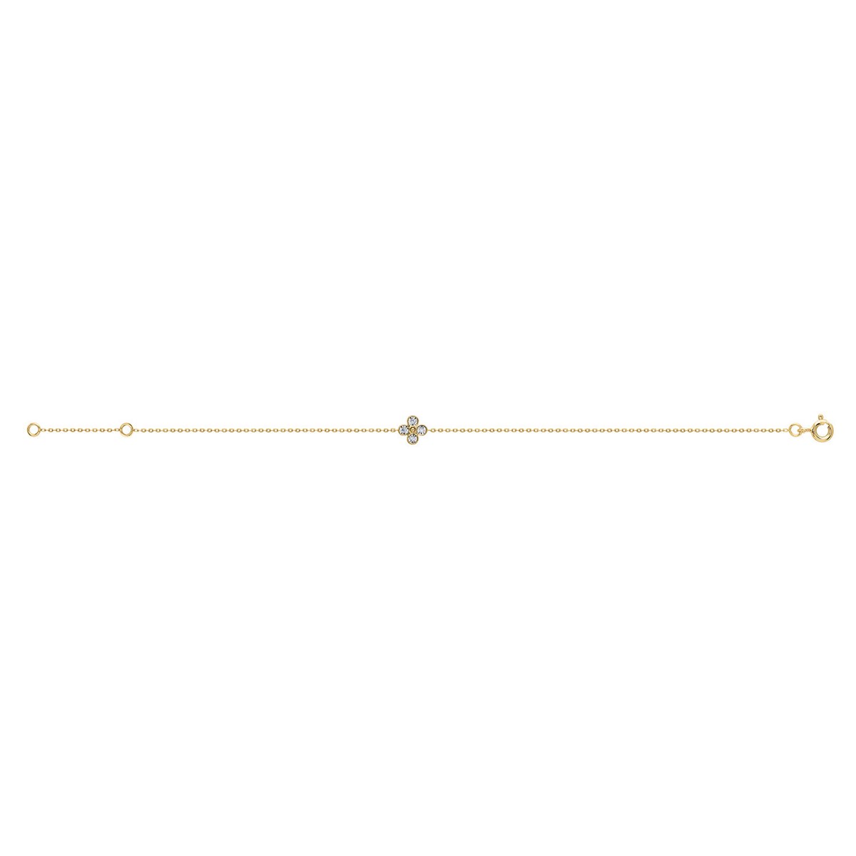 Bracelet Brillaxis trèfle diamant or jaune 9 carats