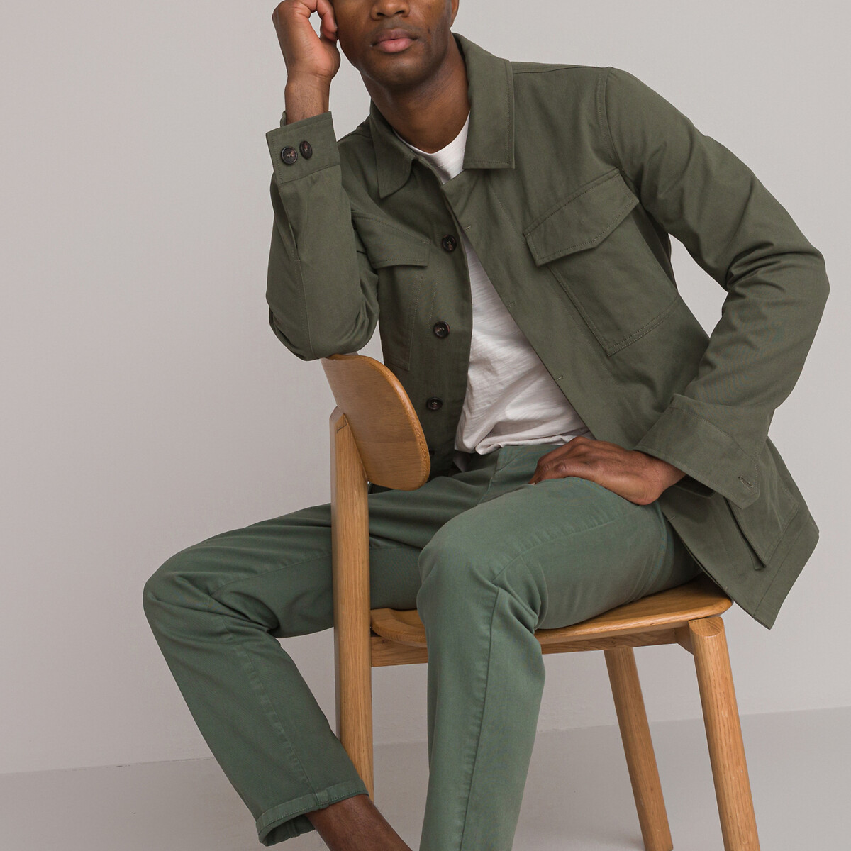COLEÇÕES LA REDOUTE<br>Jaqueta safari de comprimento médio