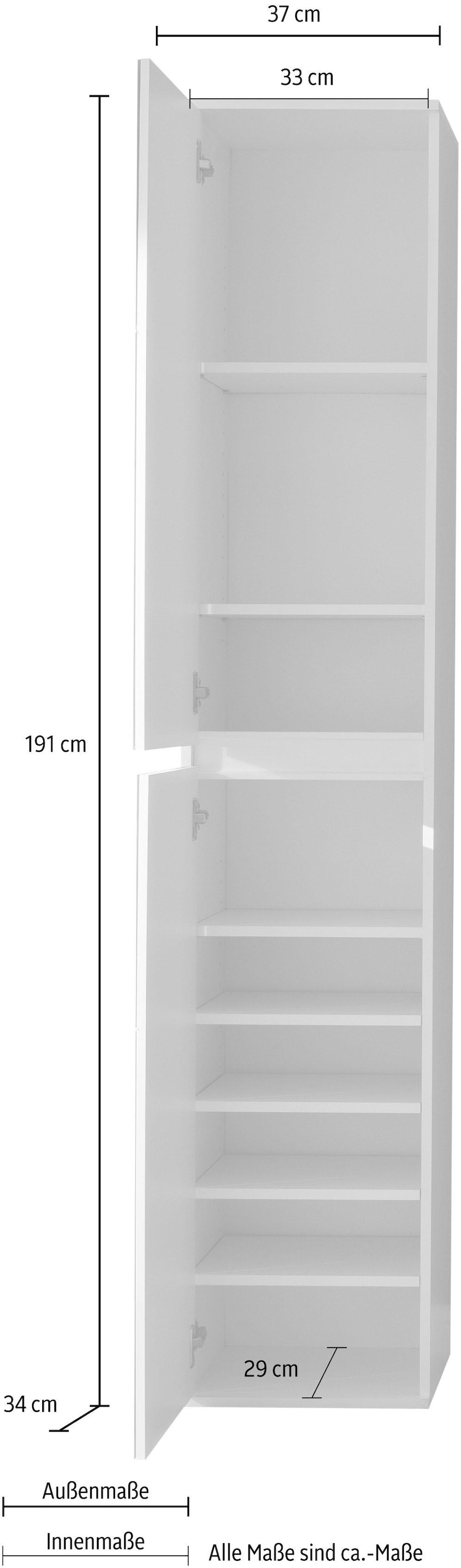 INOSIGN Garderobenschrank »Malcesine« Garderobenschrank mit 2 Türen - (B/T/H) 37/34/191 cm