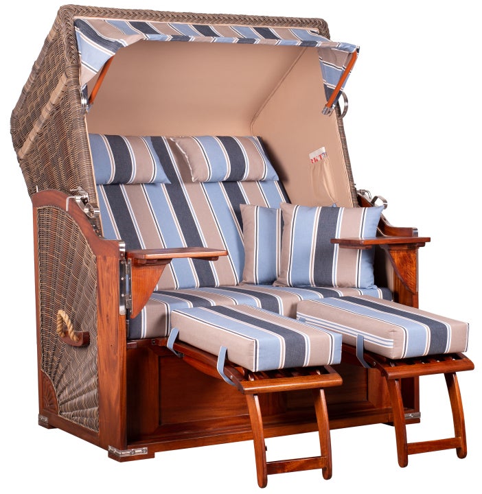 Strandstoel Nordstrand mahonie PE grijs design 580