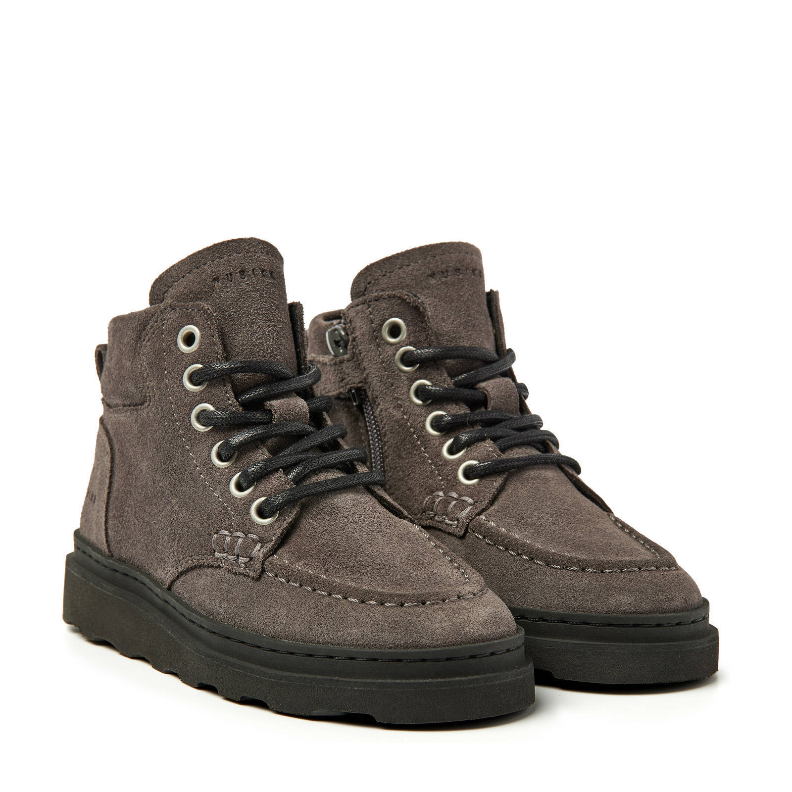 Nubikk suède veterboots donkergrijs