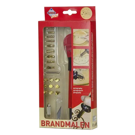 Pebaro Brandmal Set mit Brandkolben und 20 Aufsätzen