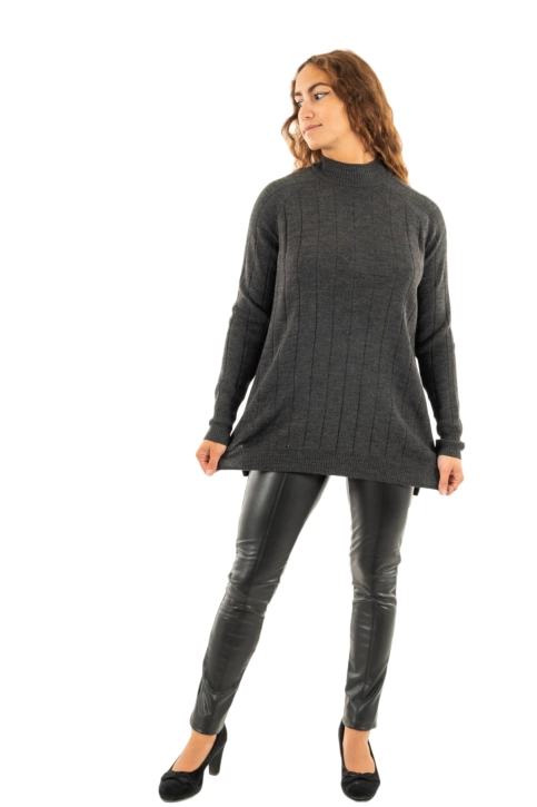 Pull hiver only tess dark grey melange