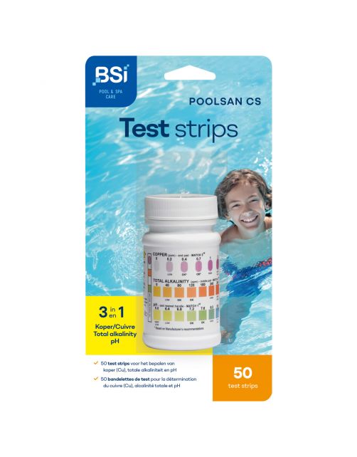 Bsi Poolsan 3 In 1 Test Strips - Zwembad-Onderhoud - 50 stuks