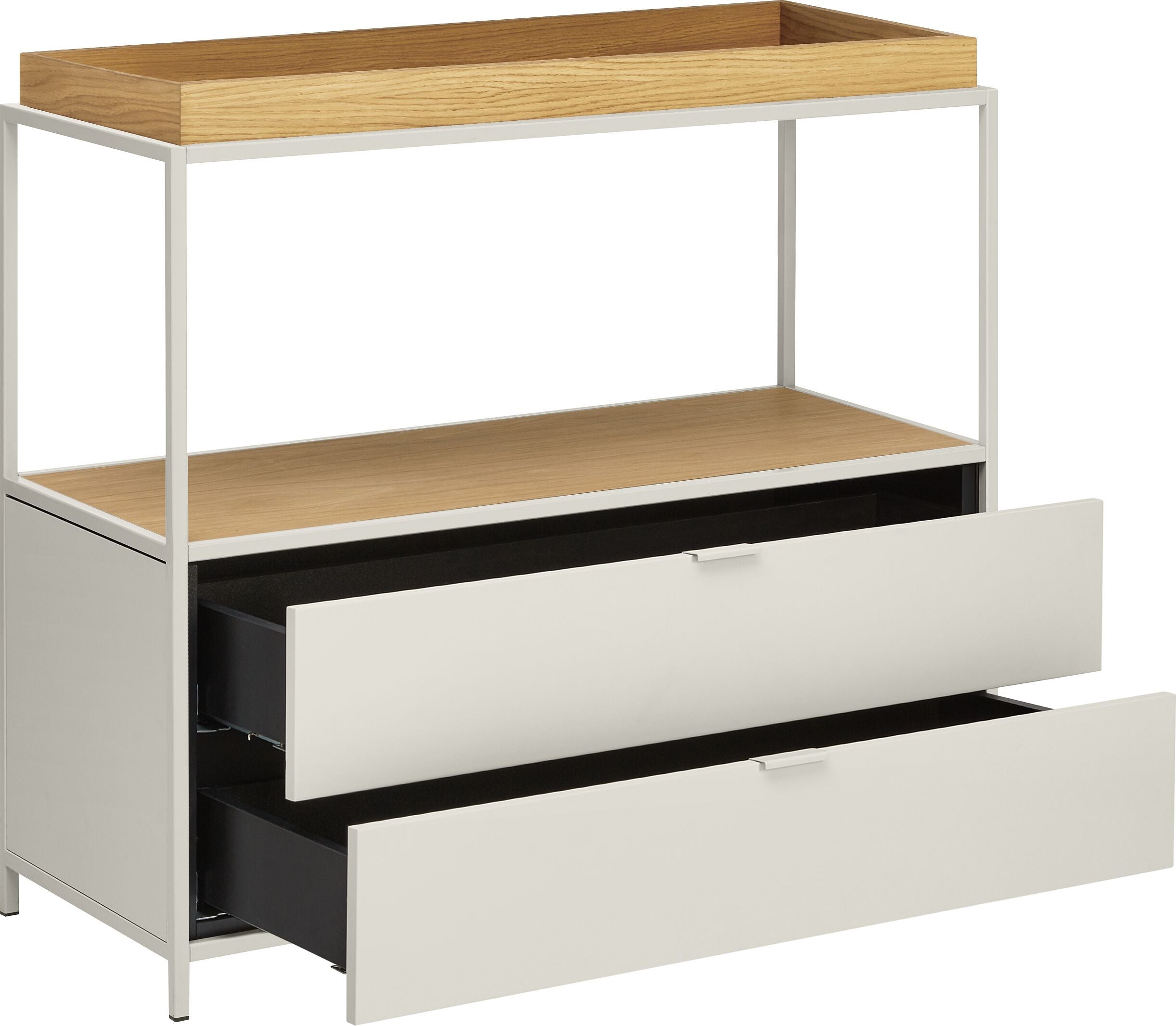 SEVEN Kommode - Grau / Braun / B: 93.2 cm x T: 39.0 cm x H: 86.5 cm