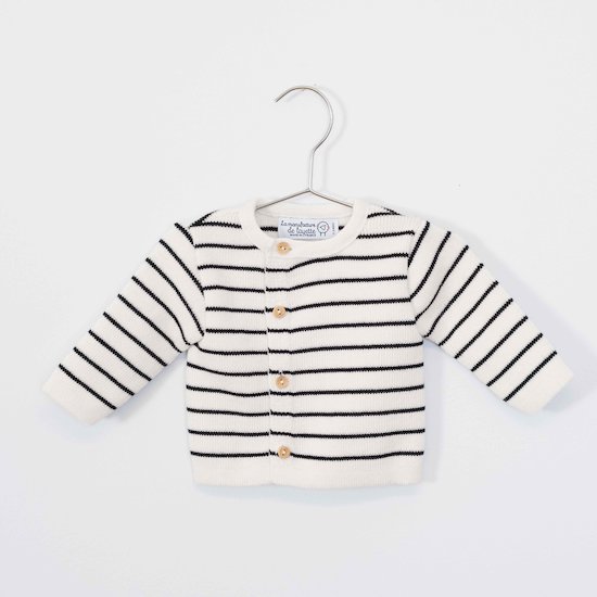 Cardigan Petits Marins   Ecru/Marine        de               La Manufacture de Layette
