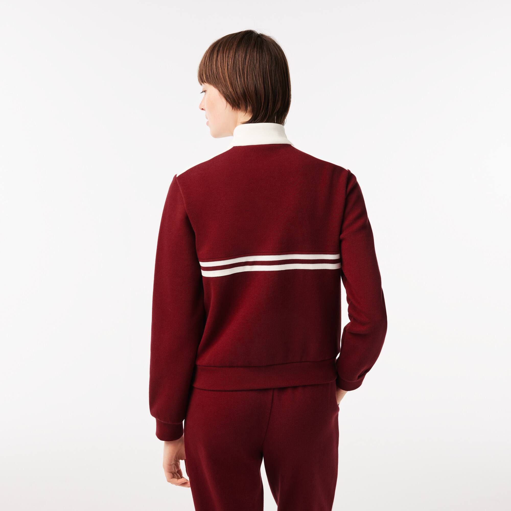 Sweatshirt zippé Lacoste x Sporty & Rich à rayures Sweatshirts - Rouge - Lacoste - Femme