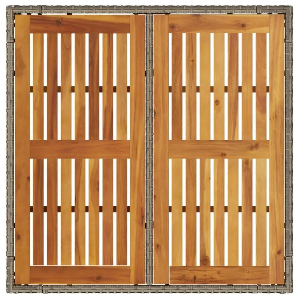 vidaXL - Tuintafel - Grijs - Poly rattan - 90 x 90 x 75 cm