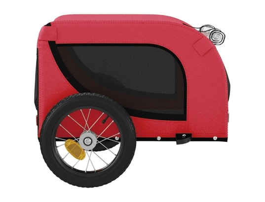 VIDAXL - Remorque de vélo pour chien rouge et noir tissu oxford et fe...