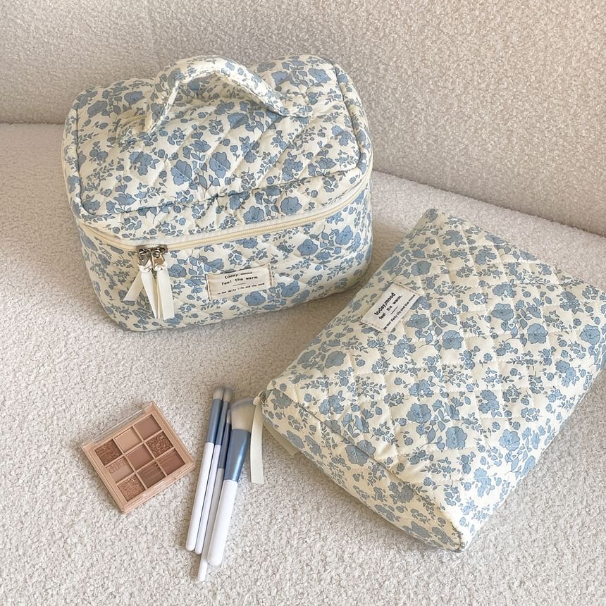 ZenlyHabit - Bloemen stoffen tas / make-uptas / clutch