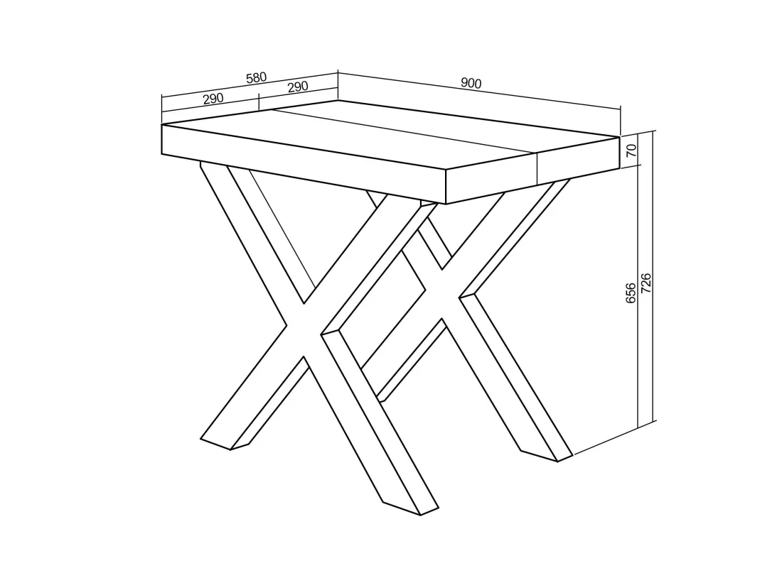 Table console extensible, 300, Pour 14 personnes, Pieds bois massif