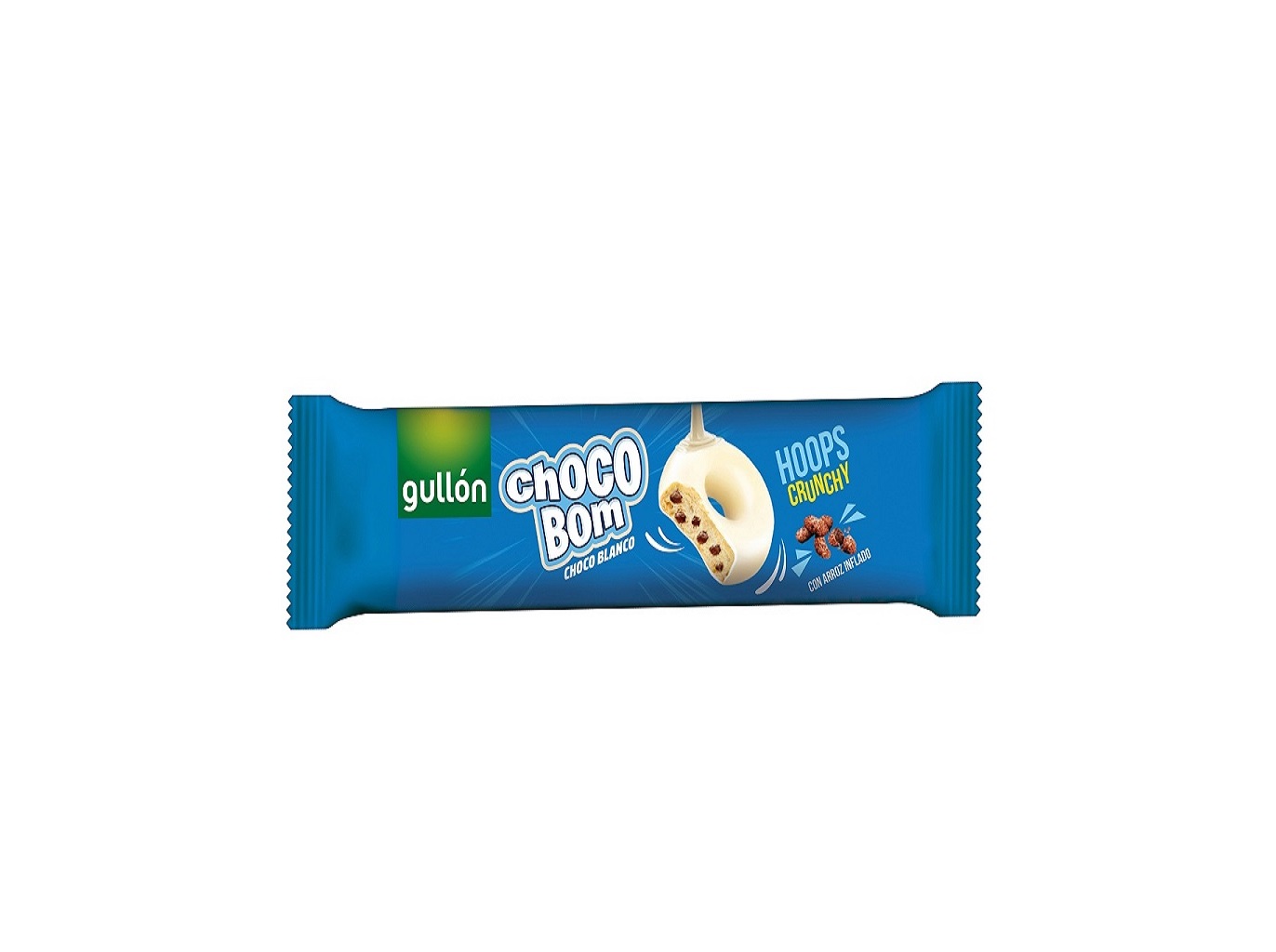 BOLACHAS COB.CHOCOLATE GULLON HOOPS BRANCO 128G