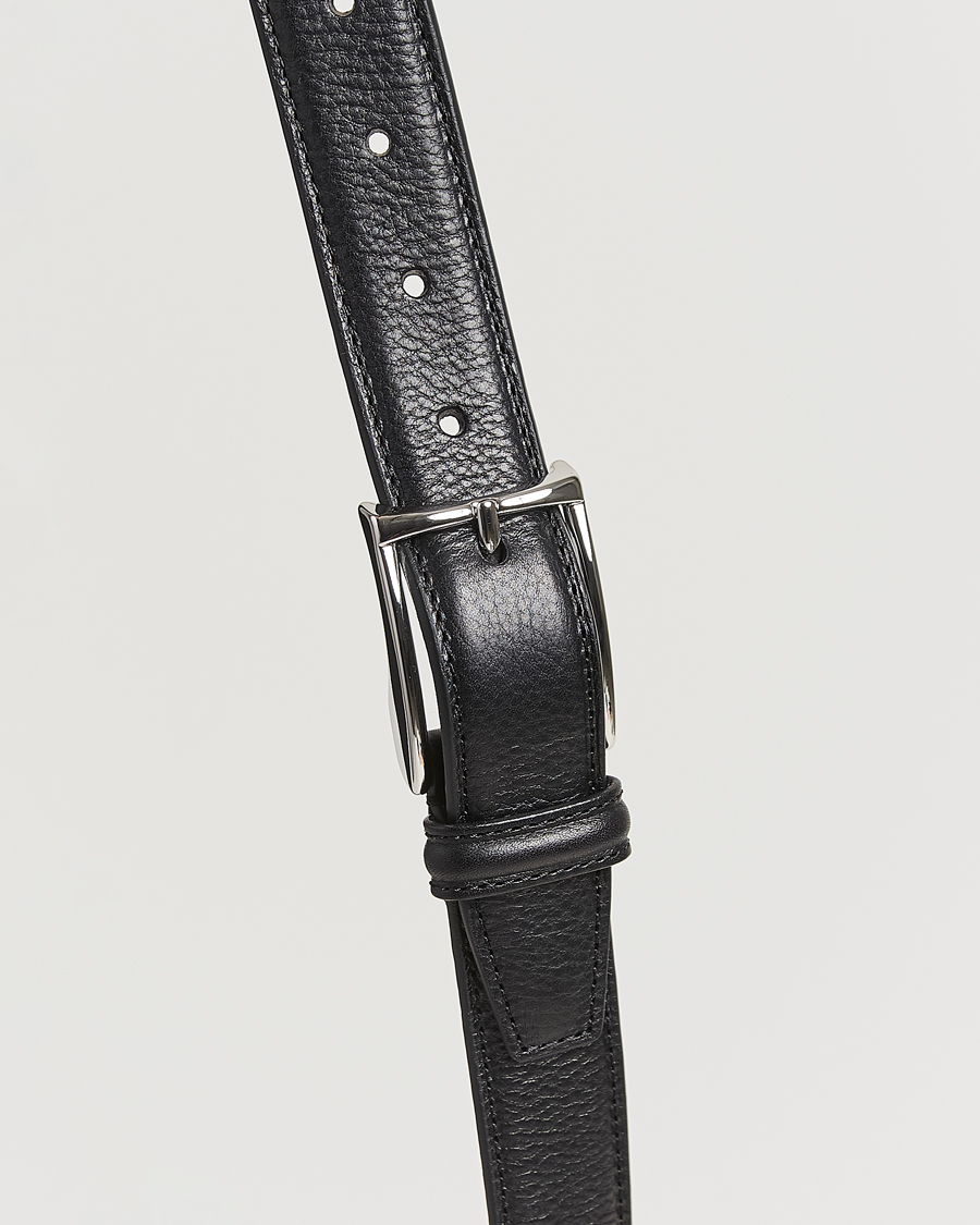 Anderson's Structure Leather Suit Belt 3 cm Black