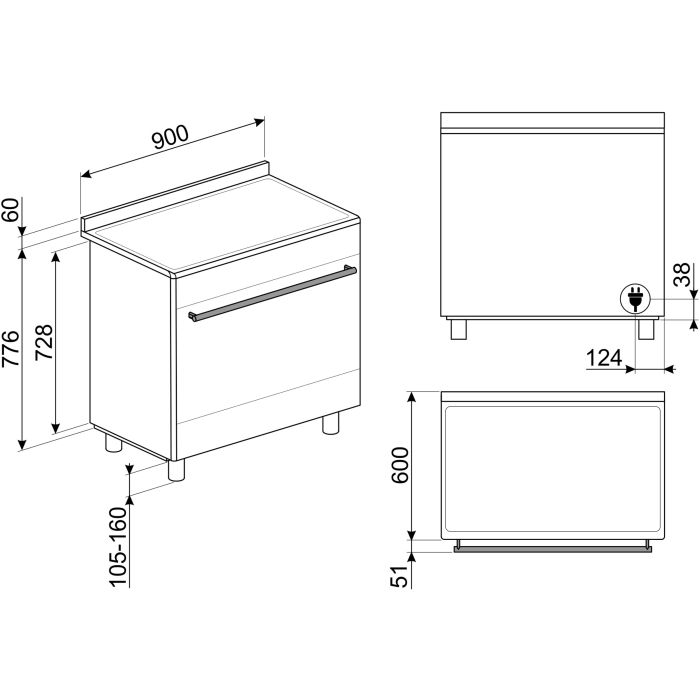 SMEG Stand-Herd Classici SUK91CMX9 Edelstahl