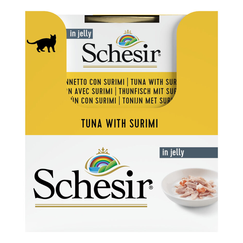 Schesir - Kattenvoer in Gelei - 85 Gram - tonijn en surimi