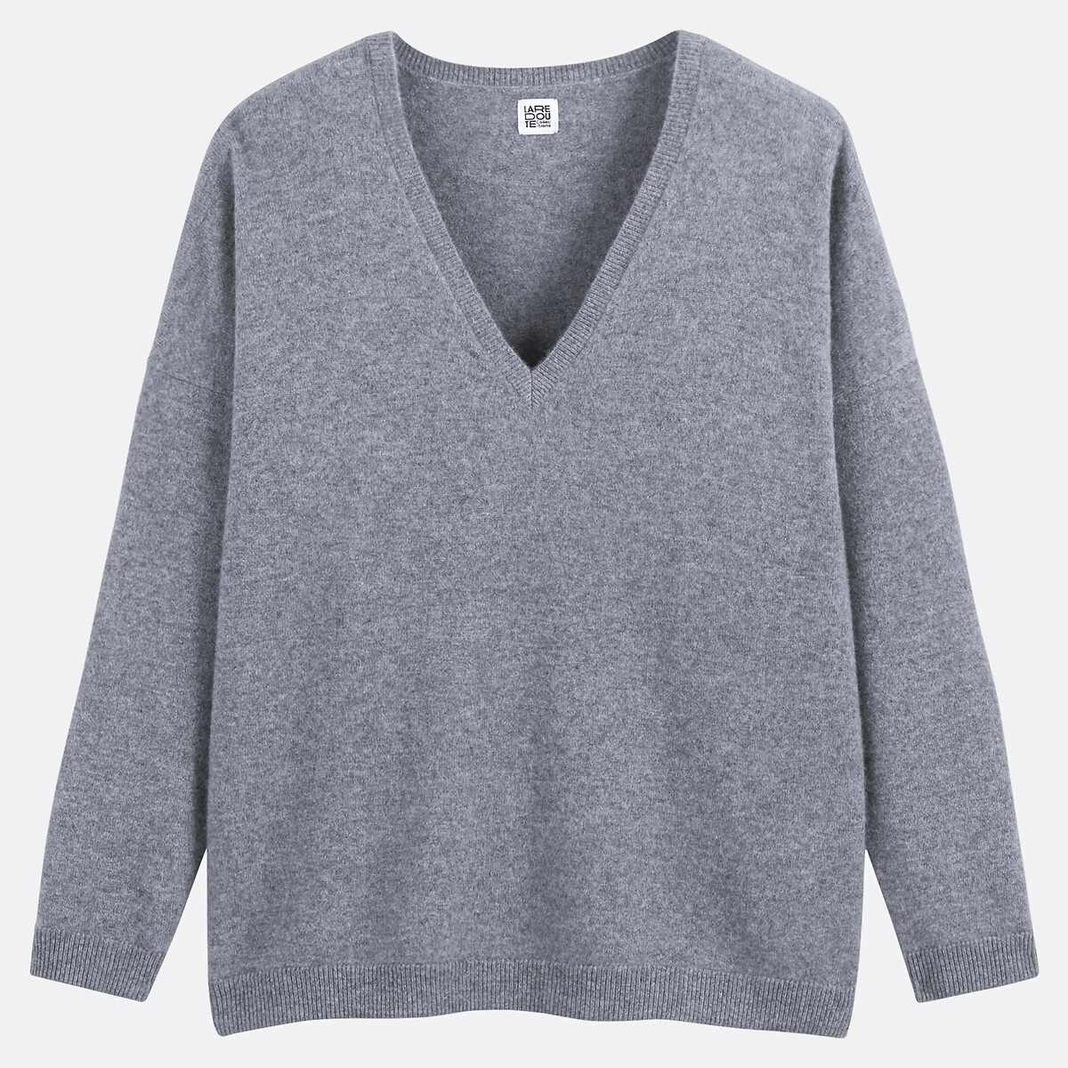 COLEÇÕES LA REDOUTE<br>Suéter de malha fina de cashmere, decote em V, volume generoso