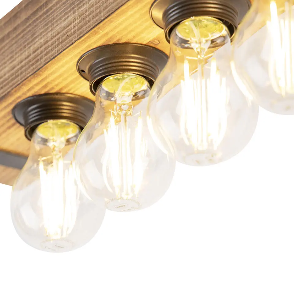 Qazqa plafondlampen reena bruin e27