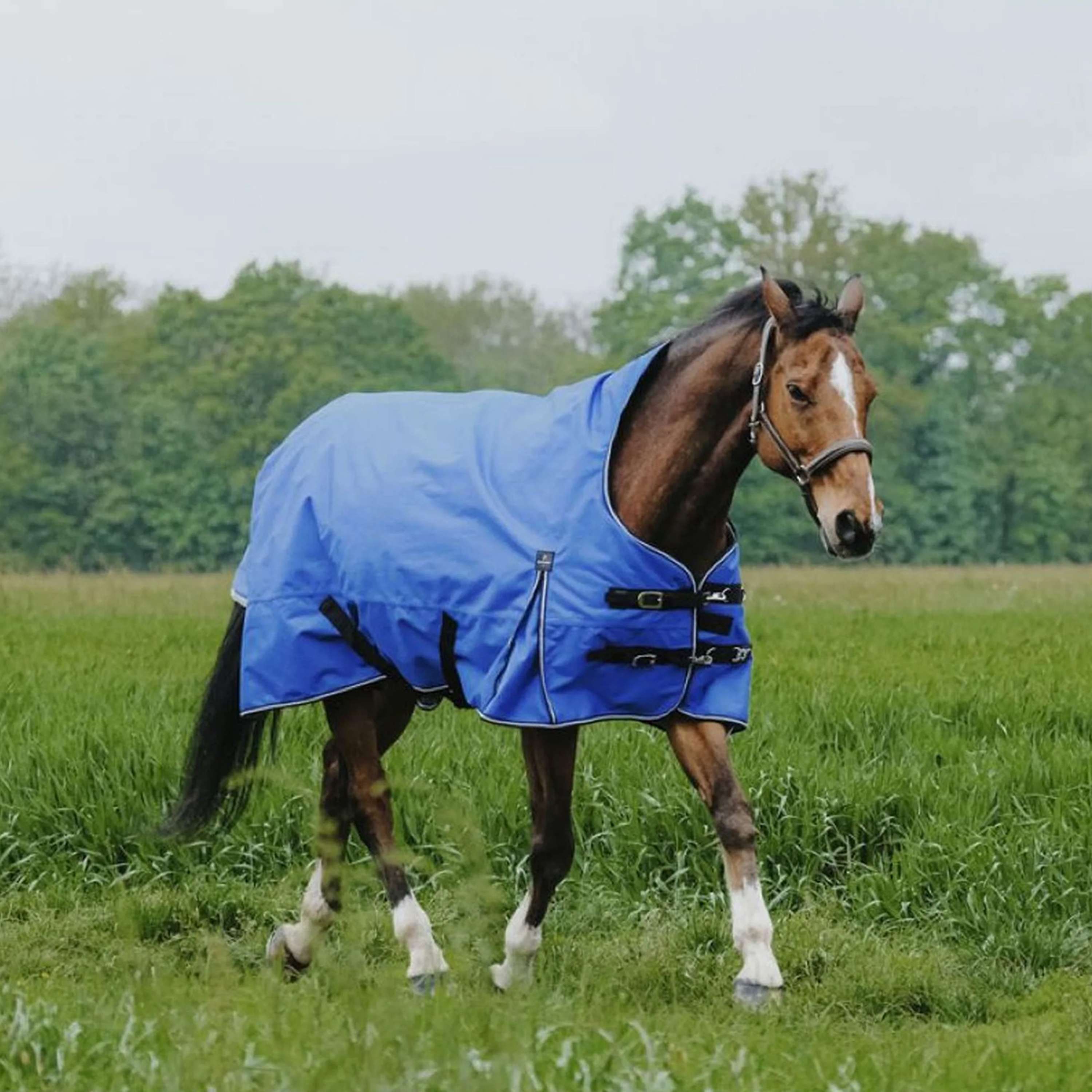 EQUITHÈME Outdoordeken Tyrex 1200D 150g Aisance High Neck Royal Blue