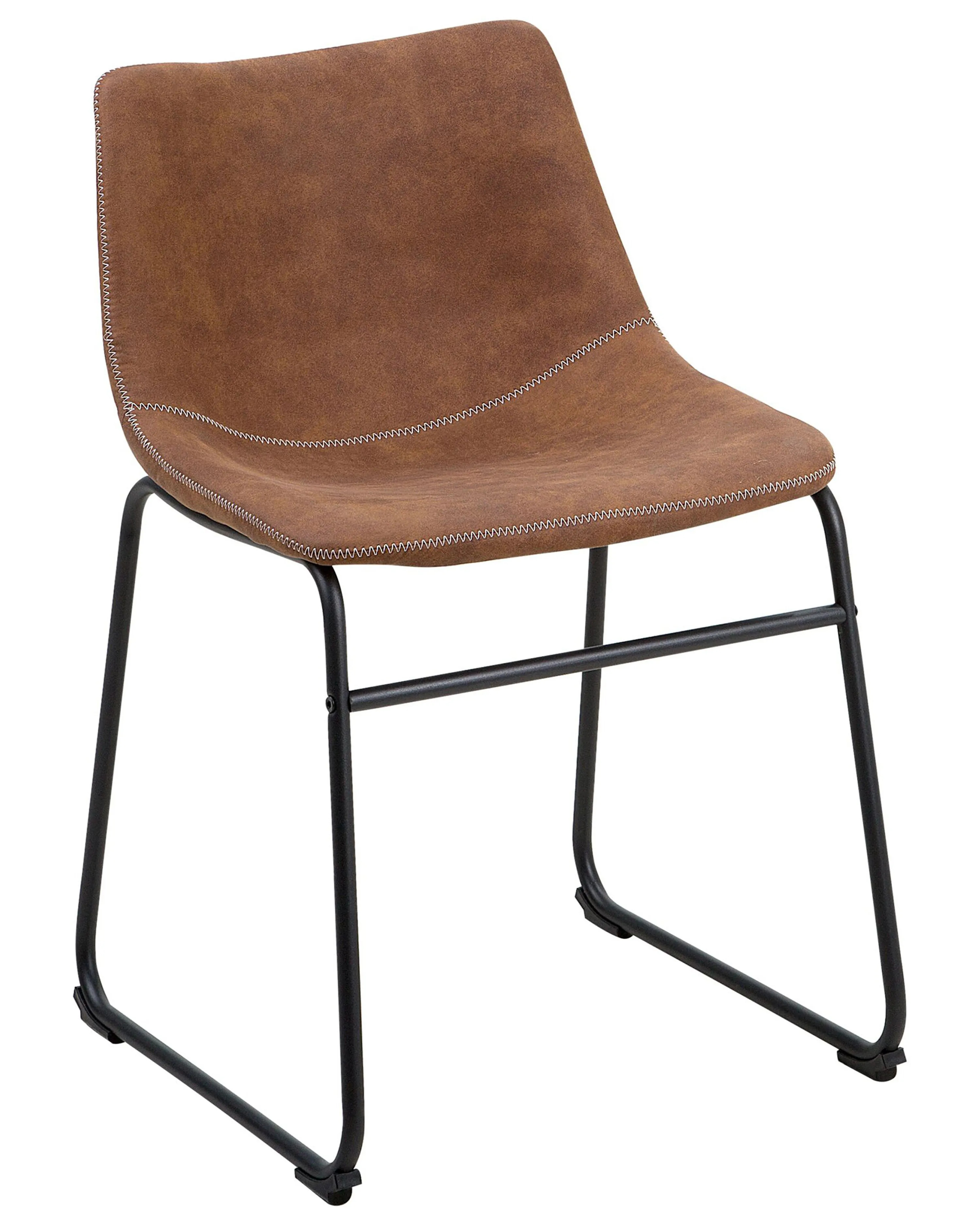 Set van 2 eetkamerstoelen BATAVIA Stof Goudbruin