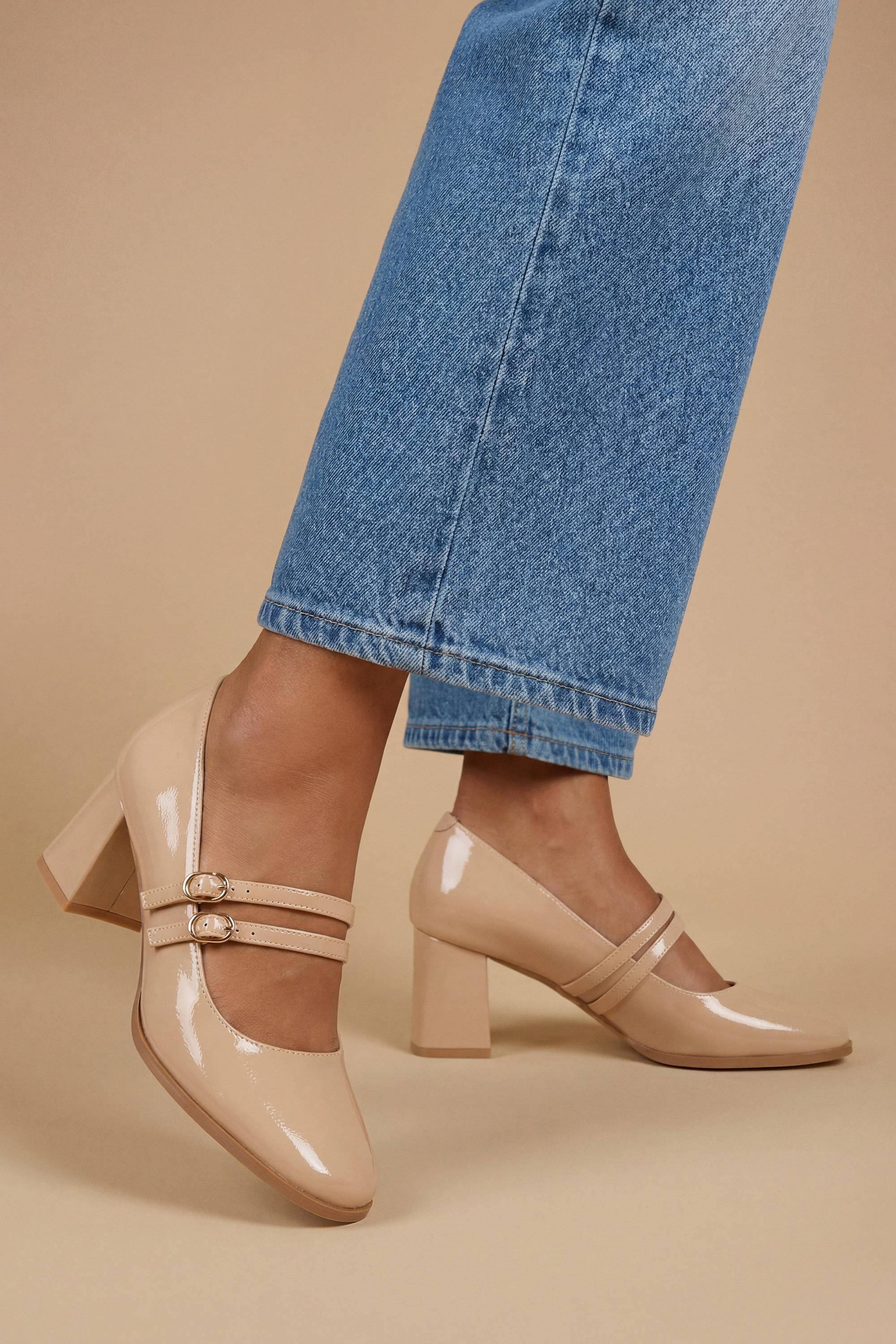 Oasis Gemma Babies À Talon Bloc Moyen En Synthétiquecuir Verni