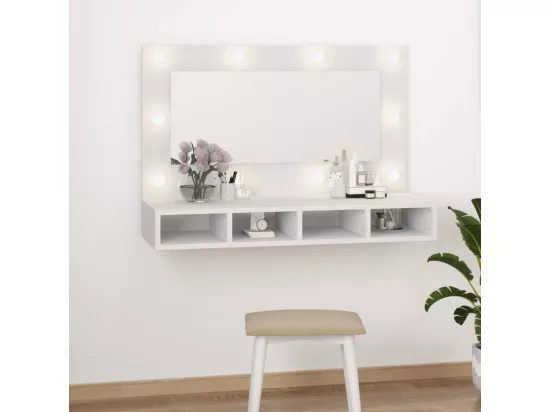 Armoire à miroir avec LED blanc 90x31,5x62 cm