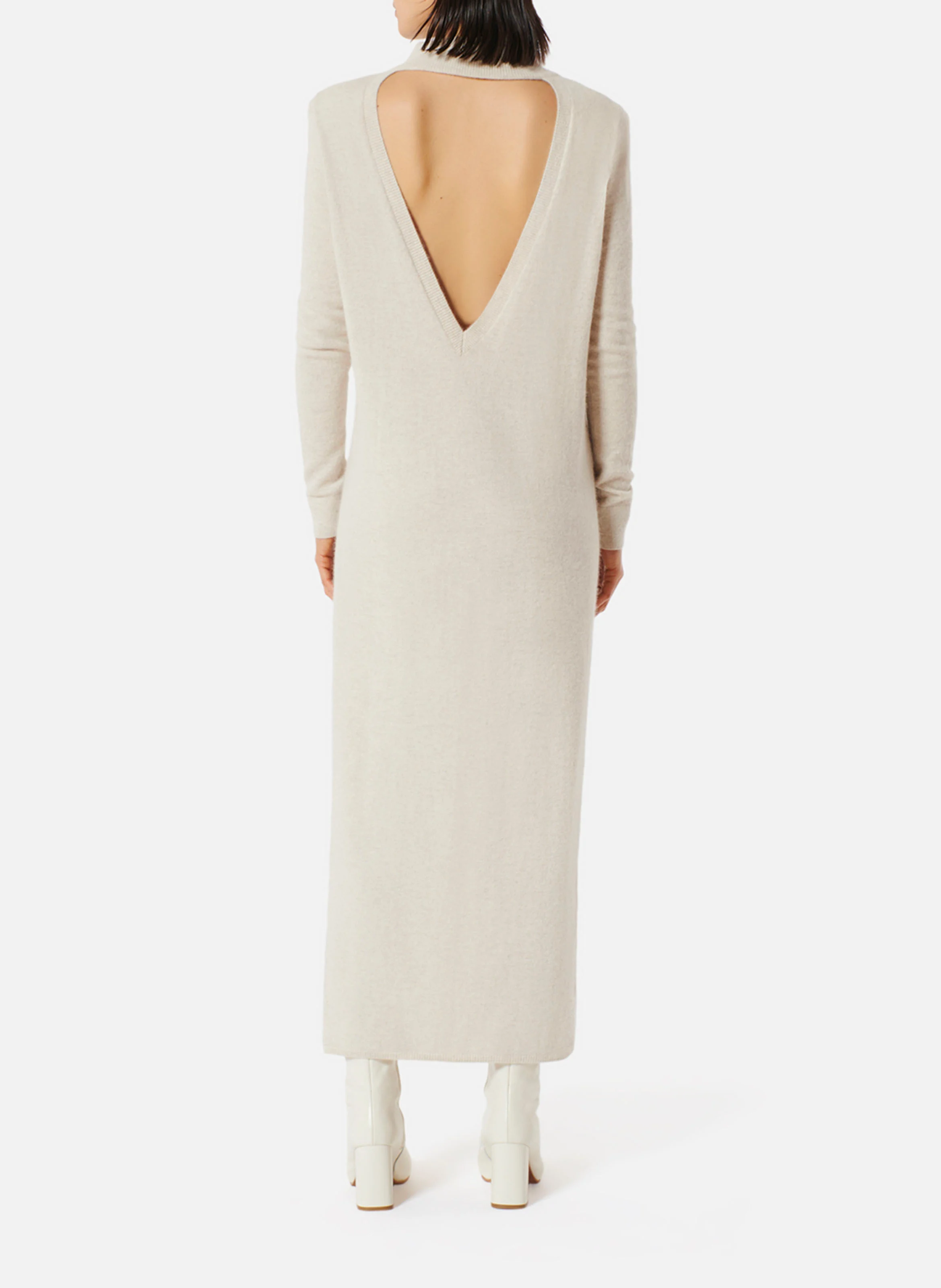 ROSSINI - Robe pull longue dos nu| Beige
