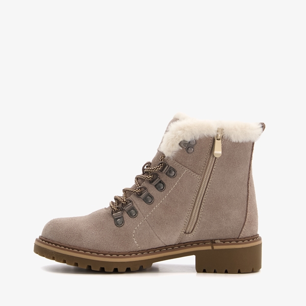 Hush Puppies suède dames veterboots beige