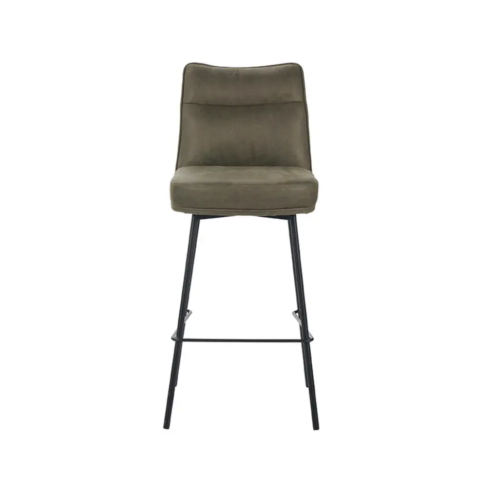 LABEL51 Barkruk Lennon - Moss - Micro Suede - set van 2
