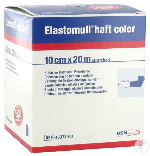 Bsn Medical Elastomull Haft Color Bandage De Fixation Bleu 20m x 10cm Pièce 1 (4537300)