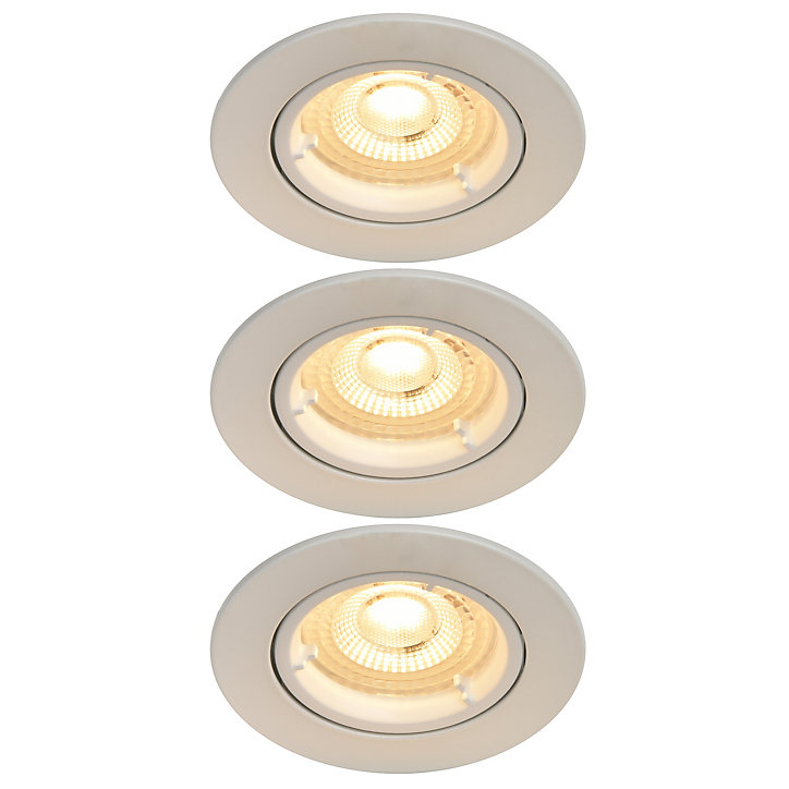 3 spots encastrables Salk GU10 blanc chaud IP20 450lm 4.9W Ø8.5xH.9.4cm blanc GoodHome