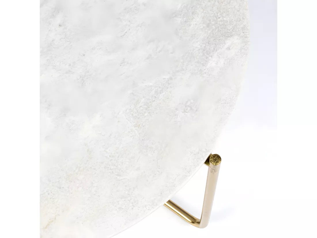 Timpa - Table basse en marbre ø70cm - Blanc