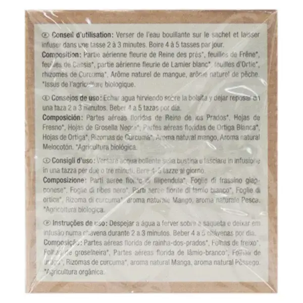 Chá de ervas orgânico Inebios Artipause, 20 sachês