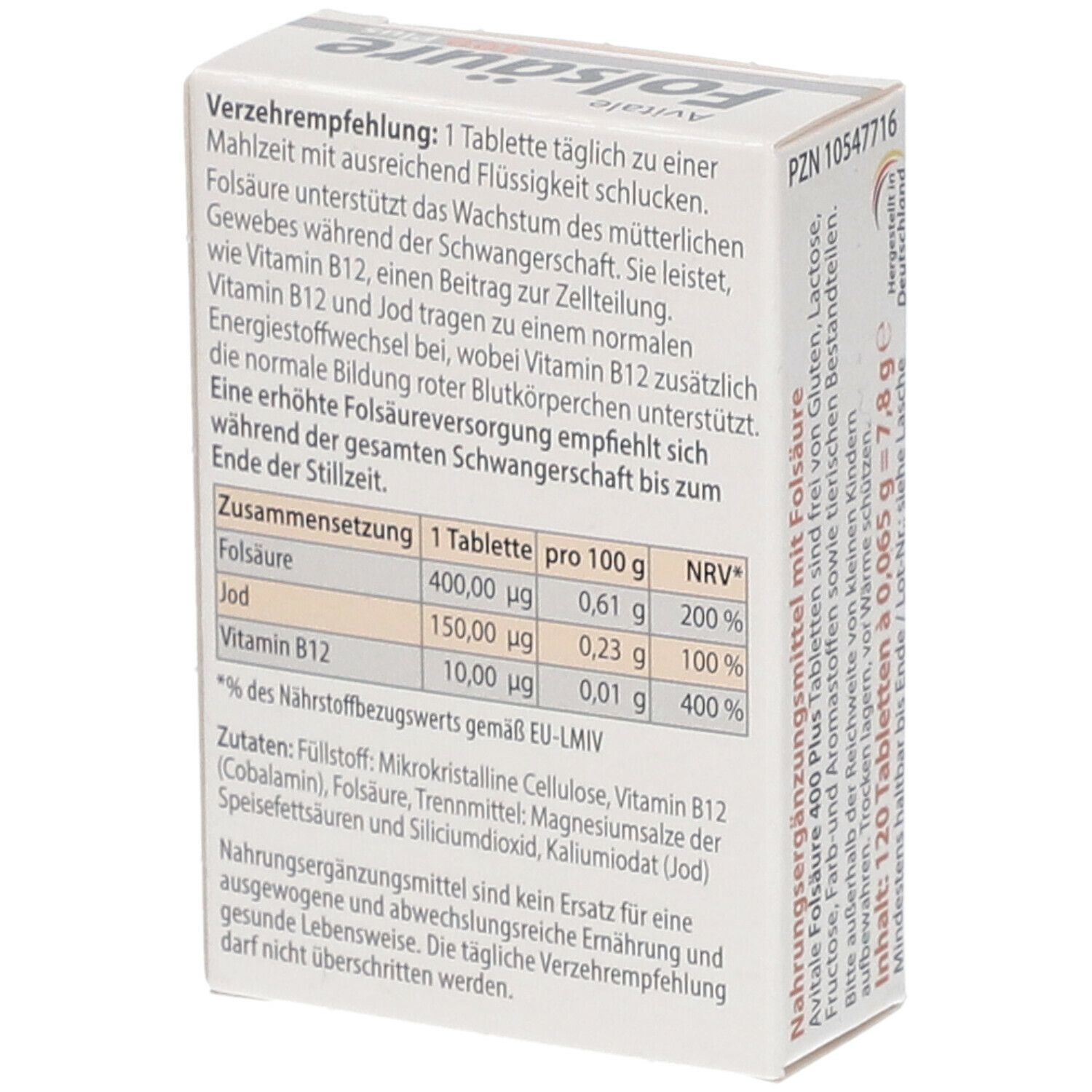 Avitale Folsäure 400 Plus