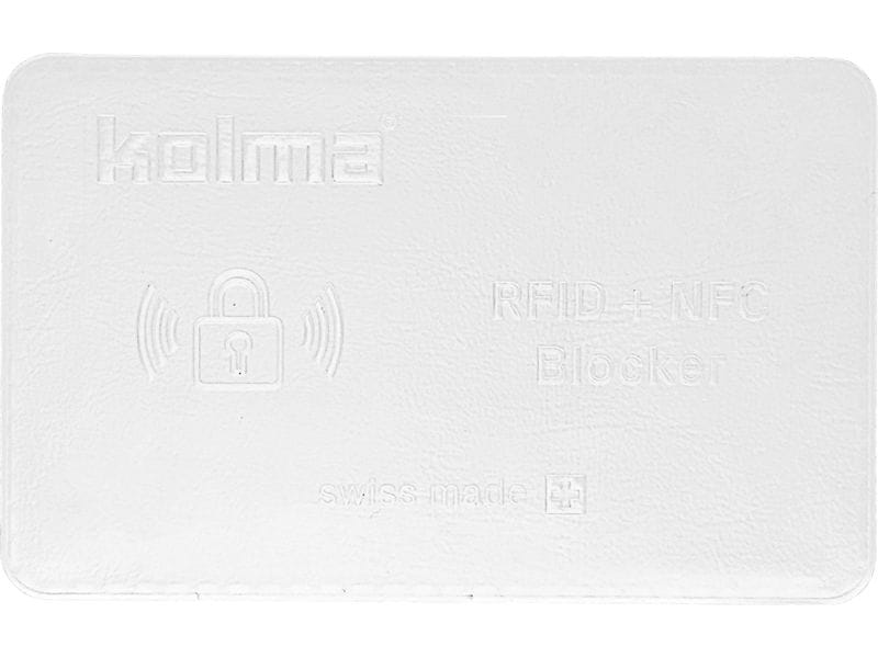 Kolma Kreditkartenhülle mit RFID Blocker Weiss RFID/NFC-Schutzkarte für das Portemonnaie