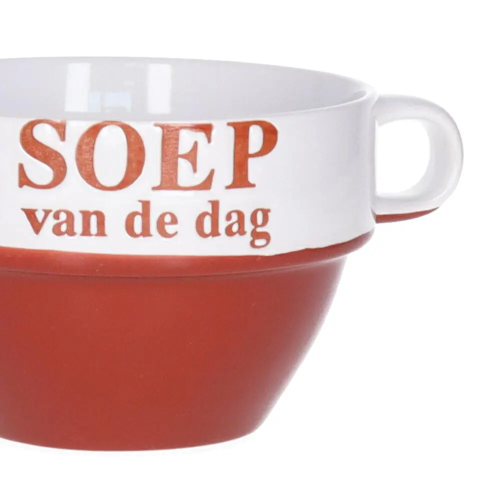 Soepkommen - Soep van de dag - rood - Stapelbaar