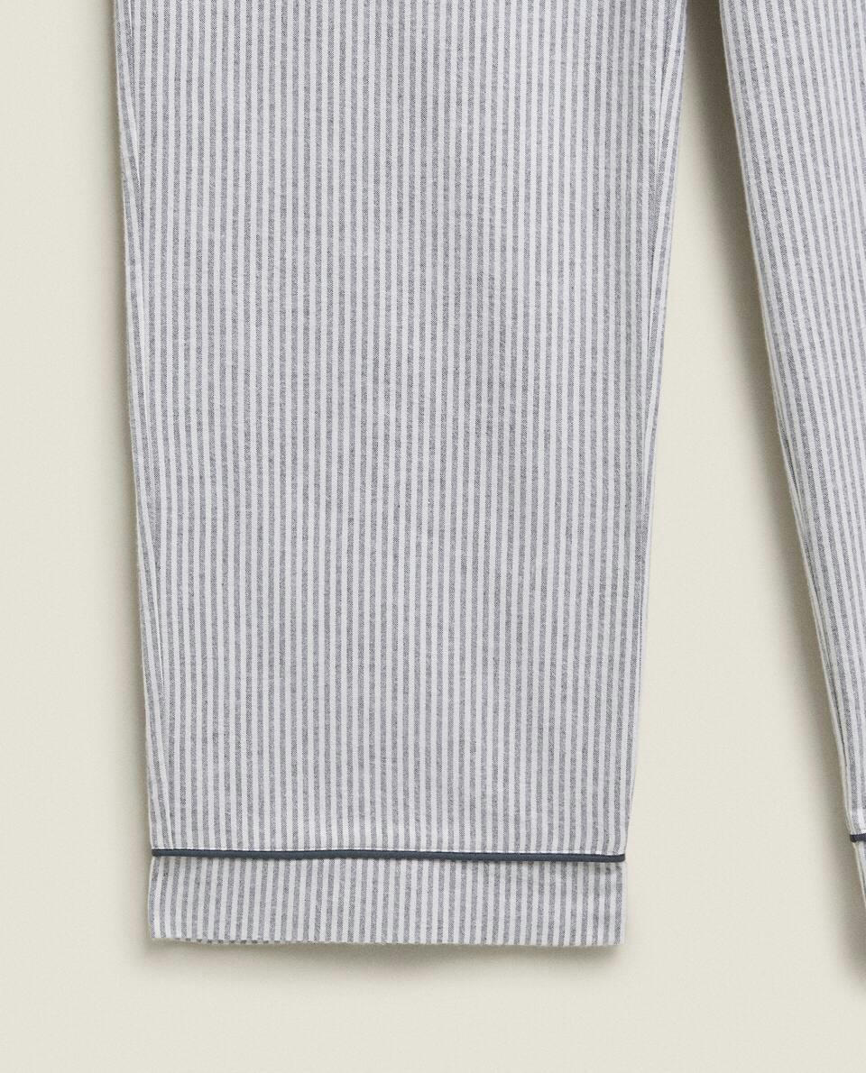 CALÇA DE PIJAMA DE FLANELA LISTRADA