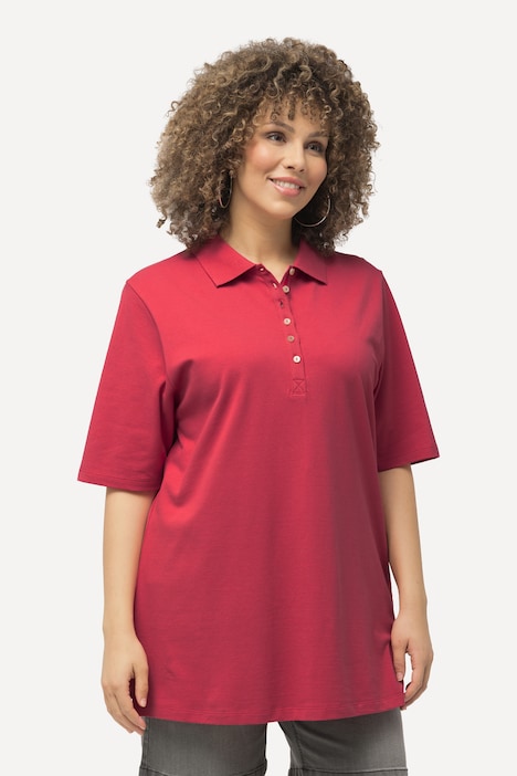 Poloshirt, Piqué, Polokragen, Samt-Knopfleiste, Halbarm