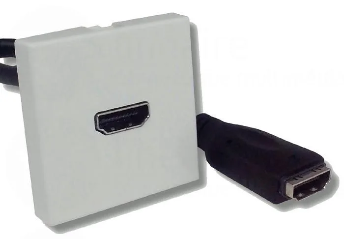 Plastron HDMI femelle blanc (45 x 45) SVD Pro Prises murales