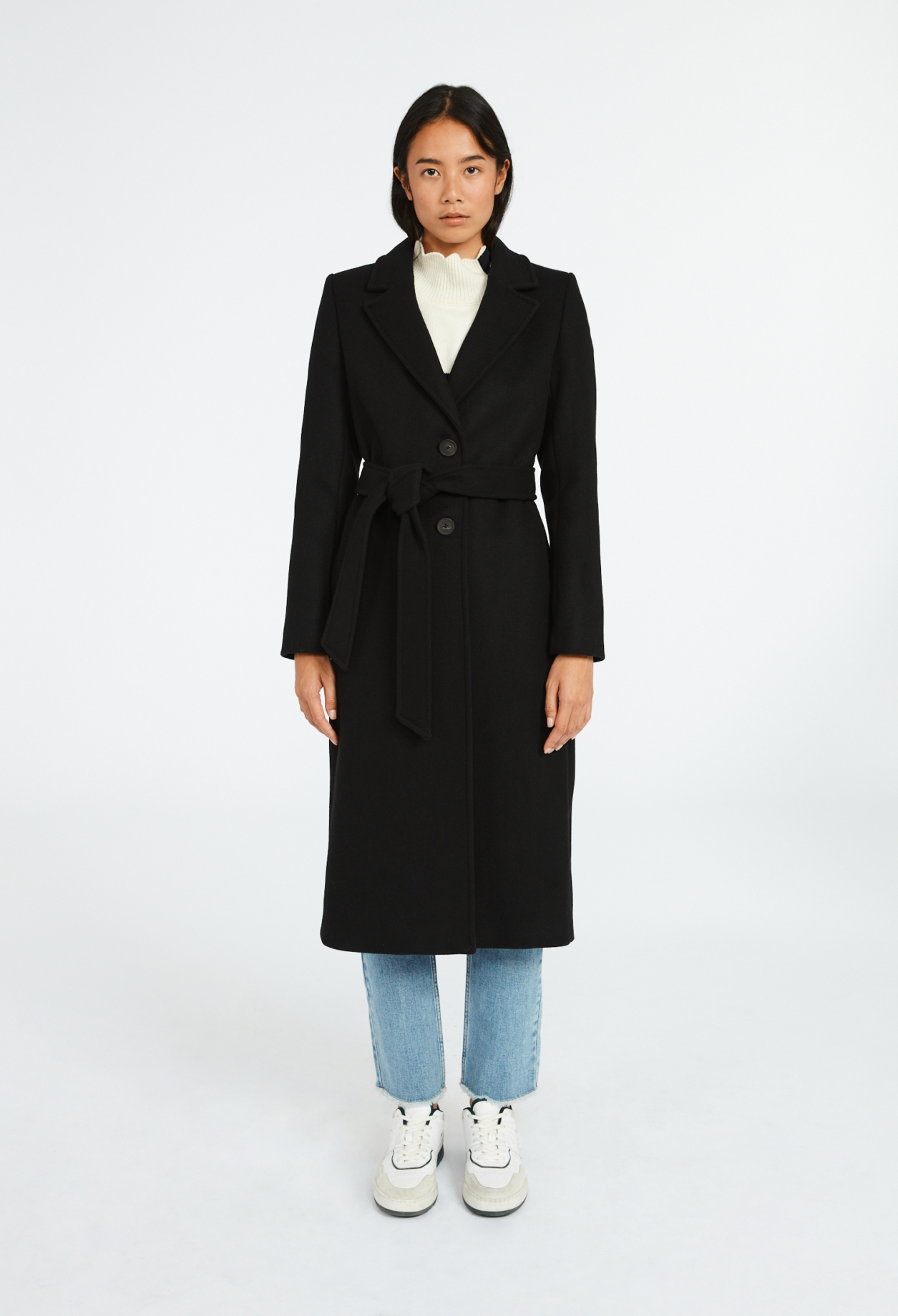 Manteau droit mi-long