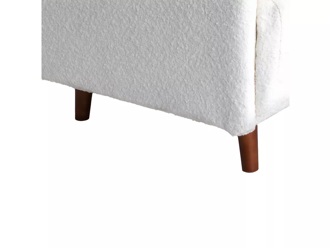 Belushi - Fauteuil convertible en tissu bouclette - Écru